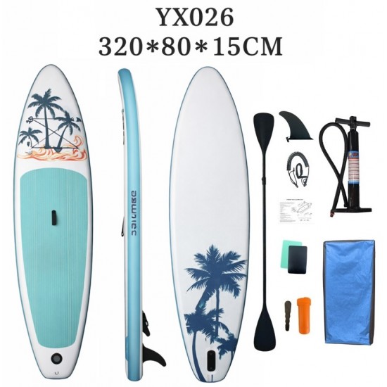ΣΑΝΙΔΑ SUP MALL 1-YX026 φουσκωτή με ΔΙΠΛΟ κουπί, αξεσουάρ και σακίδιο μεταφοράς, 320x81x15cm