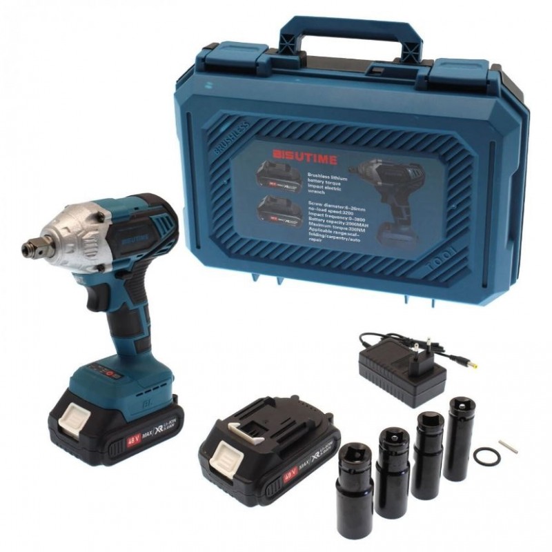 Bisutime 2σε1 Μπουλονόκλειδο παλμικό κατσαβίδι Μπαταρίας 48V 2x5Ah