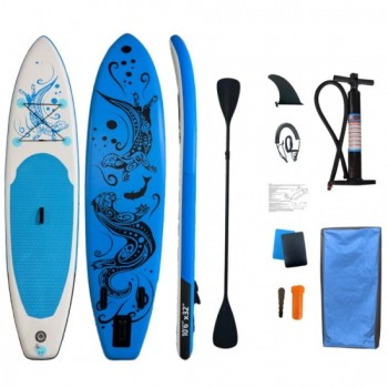 ΣΑΝΙΔΑ SUP MALL-024 φουσκωτή με ΔΙΠΛΟ κουπί, αξεσουάρ και σακίδιο μεταφοράς, 320x81x15cm