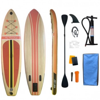 ΣΑΝΙΔΑ SUP MALL-018 φουσκωτή με ΔΙΠΛΟ κουπί, αξεσουάρ και σακίδιο μεταφοράς, 320x81x15cm