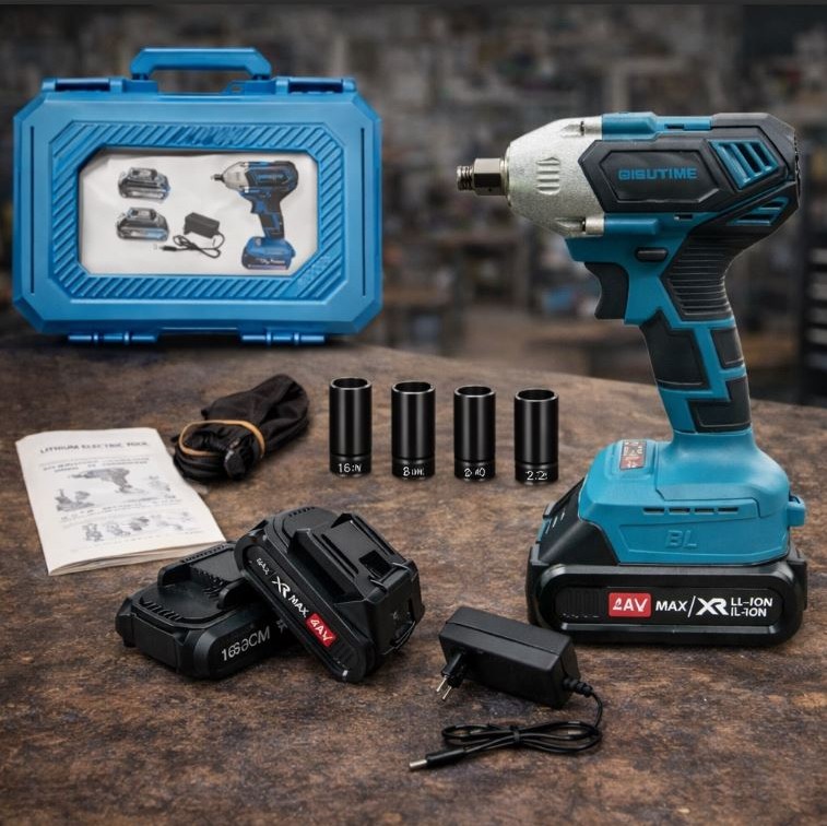 Bisutime 2σε1 Μπουλονόκλειδο παλμικό κατσαβίδι Μπαταρίας 48V 2x5Ah