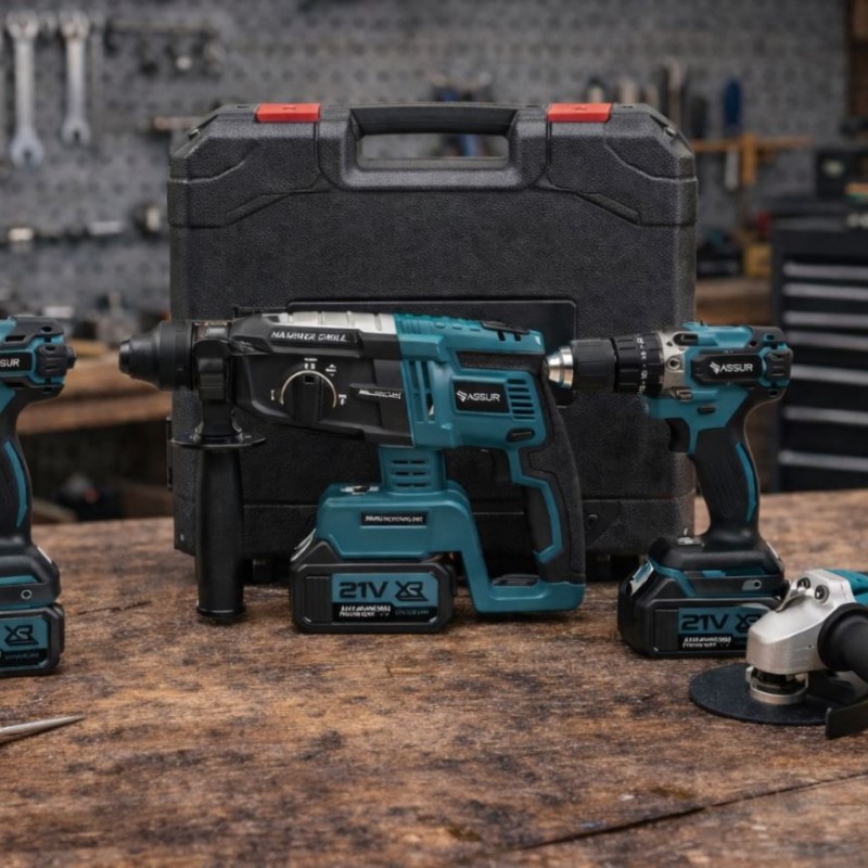 Σετ ηλεκτρικών εργαλείων ASSUR για διάτρηση, κοπή και βίδωμα σε κουζίνα, μπάνιο και δωμάτια