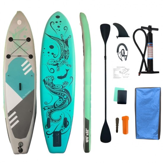 ΣΑΝΙΔΑ SUP MALL-017 φουσκωτή με ΔΙΠΛΟ κουπί, αξεσουάρ και σακίδιο μεταφοράς, 320x81x15cm