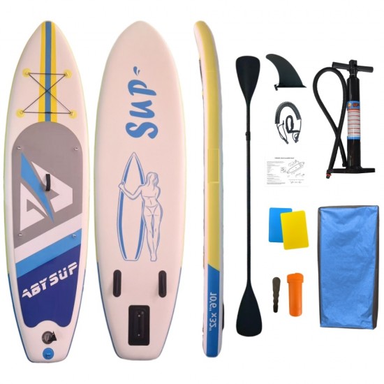 ΣΑΝΙΔΑ SUP MALL-006 φουσκωτή με ΔΙΠΛΟ κουπί, αξεσουάρ και σακίδιο μεταφοράς, 320x81x15cm