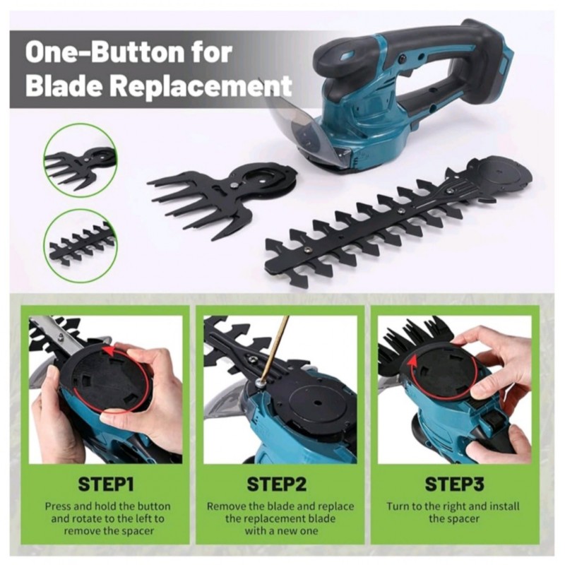 Ασύρματο ψαλίδι μπορντούρας και γρασίδι 2 σε 1 συμβατό με 2 μπαταρίες 48V 3AH φορητό ηλεκτρικό ψαλίδι μπορντούρας Yofuly για θάμνους, κήπο, γρασίδι, γκαζόν