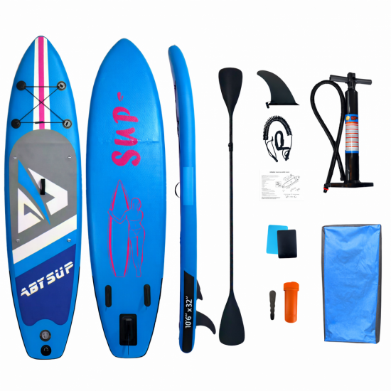 ΣΑΝΙΔΑ SUP MALL-008 φουσκωτή με ΔΙΠΛΟ κουπί, αξεσουάρ και σακίδιο μεταφοράς, 320x81x15cm