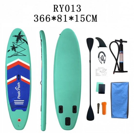 ΣΑΝΙΔΑ SUP MALL-NRY013 φουσκωτή με ΔΙΠΛΟ κουπί, αξεσουάρ και σακίδιο μεταφοράς, 366x81x15cm