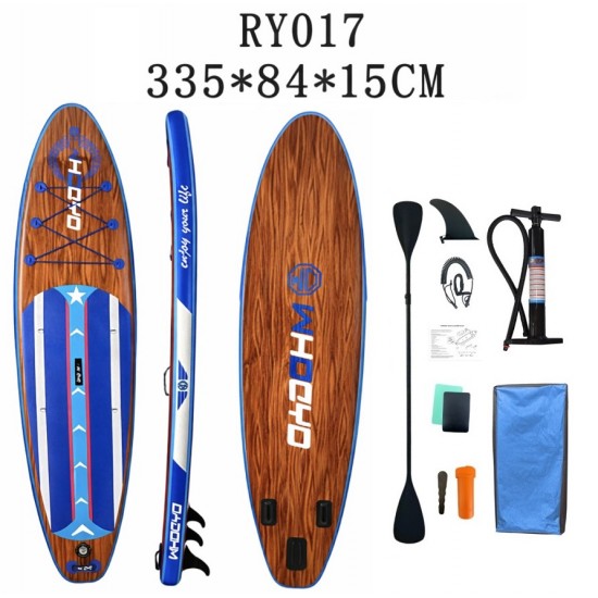 ΣΑΝΙΔΑ SUP MALL-NRY017 φουσκωτή με ΔΙΠΛΟ κουπί, αξεσουάρ και σακίδιο μεταφοράς, 335x84x15cm