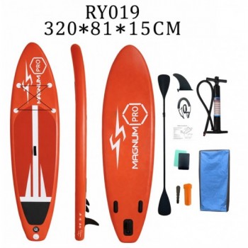 ΣΑΝΙΔΑ SUP MALL-NRY019 φουσκωτή με ΔΙΠΛΟ κουπί, αξεσουάρ και σακίδιο μεταφοράς, 320x81x15cm