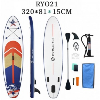 ΣΑΝΙΔΑ SUP MALL-NRY021 φουσκωτή με ΔΙΠΛΟ κουπί, αξεσουάρ και σακίδιο μεταφοράς, 320x81x15cm