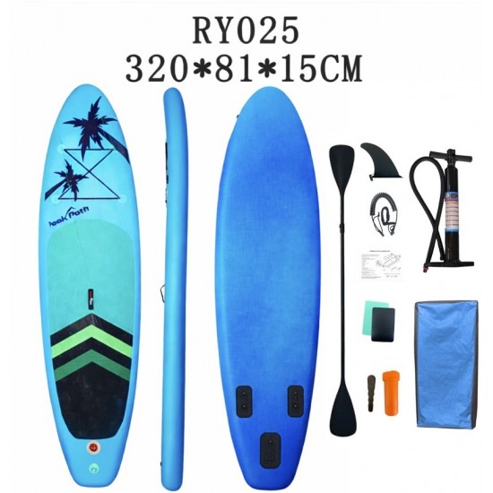 ΣΑΝΙΔΑ SUP MALL-NRY025-19-27 φουσκωτή με ΔΙΠΛΟ κουπί, αξεσουάρ και σακίδιο μεταφοράς, 320x81x15cm