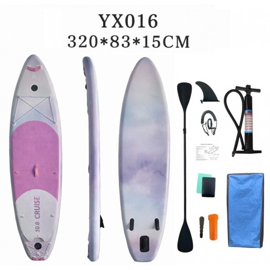 ΣΑΝΙΔΑ SUP MALL-NYX016 φουσκωτή με ΔΙΠΛΟ κουπί, αξεσουάρ και σακίδιο μεταφοράς, 320x83x15cm