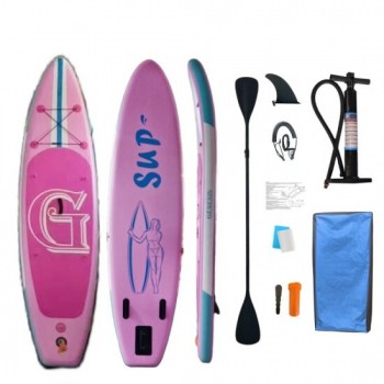 ΣΑΝΙΔΑ SUP MALL-025 φουσκωτή με ΔΙΠΛΟ κουπί, αξεσουάρ και σακίδιο μεταφοράς, 320x81x15cm