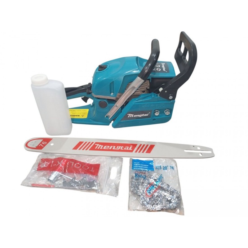 Βενζινοκίνητο αλυσοπρίονο 58cc με λάμα 55cm, ιδανικό για κοπή καυσόξυλων και ξύλων.