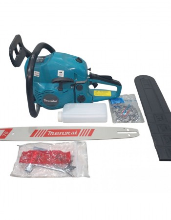 Βενζινοκίνητο αλυσοπρίονο 58cc με λάμα 55cm, ιδανικό για κοπή καυσόξυλων και ξύλων.