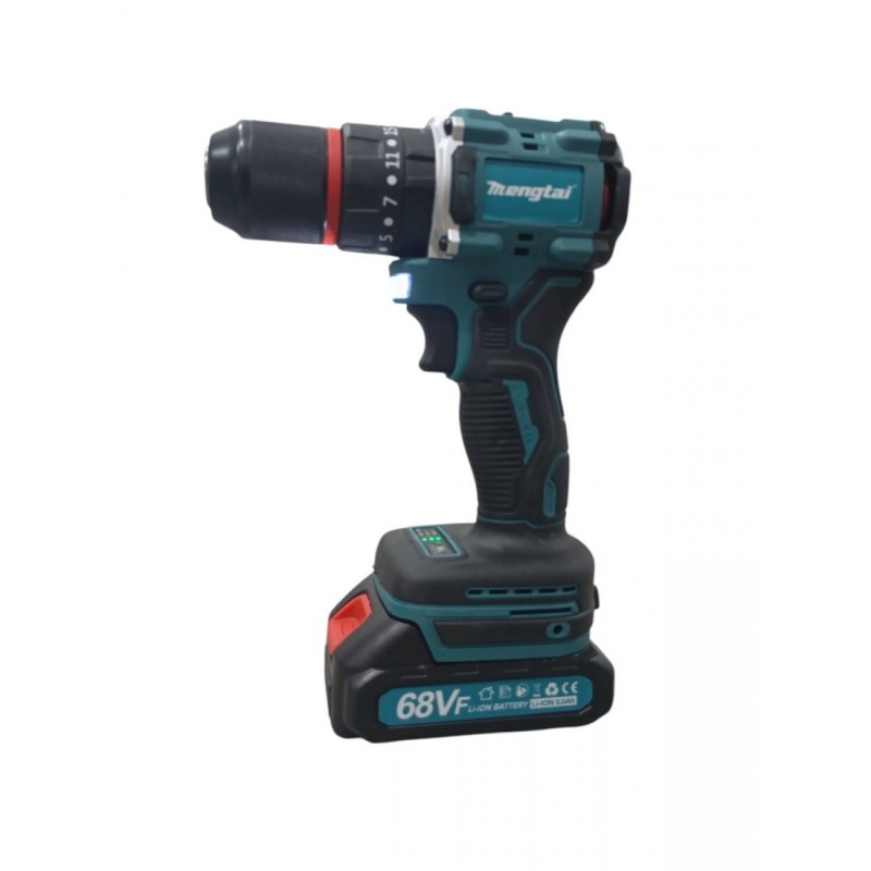 Πλήρες σετ δραπανοκατσάβιδου Mengtai με 2 μπαταρίες λιθίου, φορτιστή και βαλίτσα.