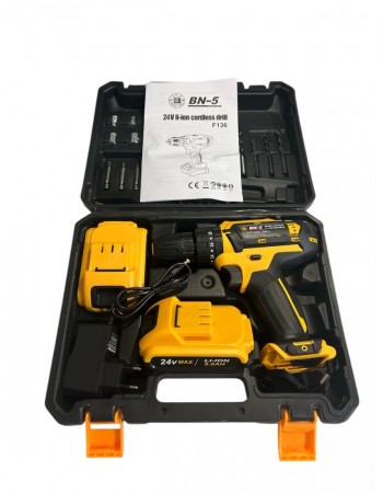 Κρουστικό κατσαβίδι-τρυπάνι 24V BN-5 με μπαταρία 5000mAh και ροπή 55 Nm