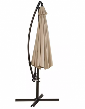 Επαγγελματική Κρεμαστή Τηλεσκοπική Ομπρέλα 3m με περιστρεφόμενη βάση, μπεζ χρώμα