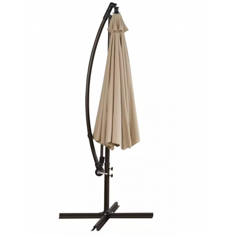 Επαγγελματική Κρεμαστή Τηλεσκοπική Ομπρέλα 3m με περιστρεφόμενη βάση, μπεζ χρώμα