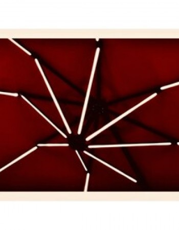 Επαγγελματική Ομπρέλα Δαπέδου Τηλεσκοπική 3x3m με LED φώτα, μπορντό ύφασμα 