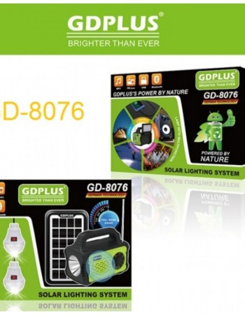 ΣΥΣΤΗΜΑ ΗΛΙΑΚΟΥ ΦΩΤΙΣΜΟΥ-ΦΟΡΤΙΣΗΣ ΚΑΙ ΡΑΔΙΟΦΩΝΟ GD-8076