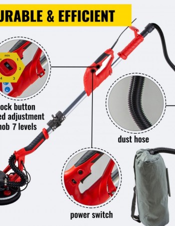 Τριβείο BORSTAIN 850W, τηλεσκοπικό με ενσωματωμένο φως LED και σακούλα αναρρόφησης