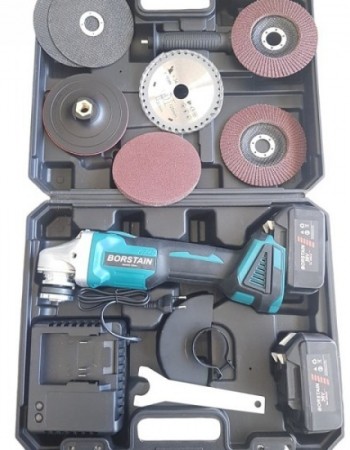 Επαναφορτιζόμενος γωνιακός τροχός BORSTAIN 36V με 2 μπαταρίες και δίσκους κοπής