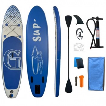 ΣΑΝΙΔΑ SUP MALL-004 φουσκωτή με ΔΙΠΛΟ κουπί, αξεσουάρ και σακίδιο μεταφοράς, 305x76x15cm