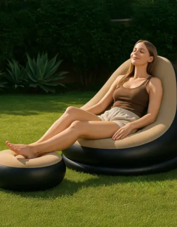 Φουσκωτή Πολυθρόνα Με Υποπόδιο Αδιάβροχα Inflatable Air Sofa 