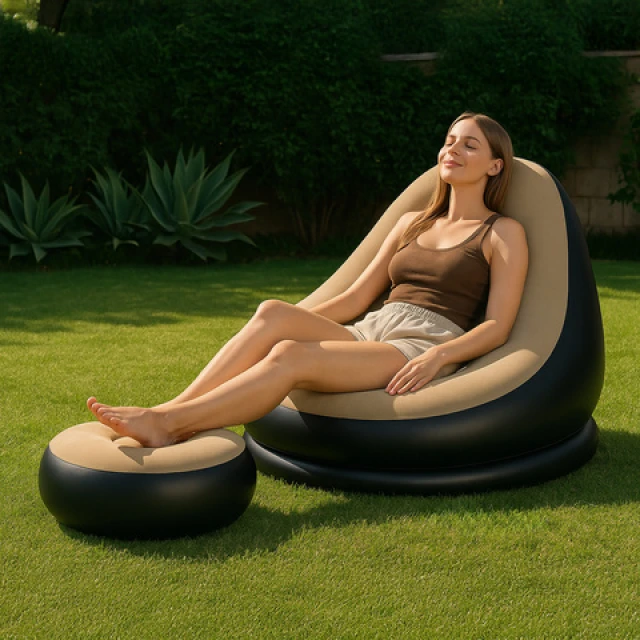 Φουσκωτή Πολυθρόνα Με Υποπόδιο Αδιάβροχα Inflatable Air Sofa 