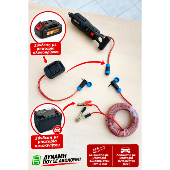 Ελαιοραβδιστικό Αχινός Quatro 4D NEO MAC 1000W Βrushless 12 έως 21v Μήκος 2.40m